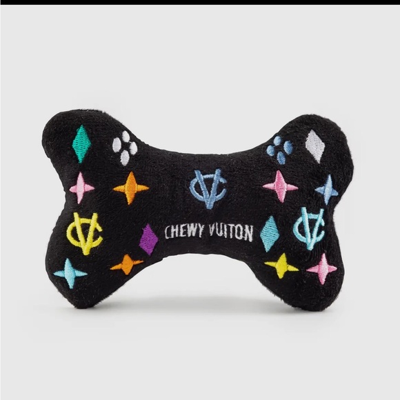 Black monogram dog toy - Picture 2 of 5